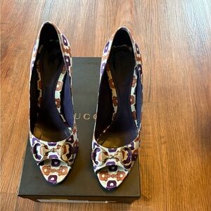 Gucci Women's Multicolor Patterned Heels